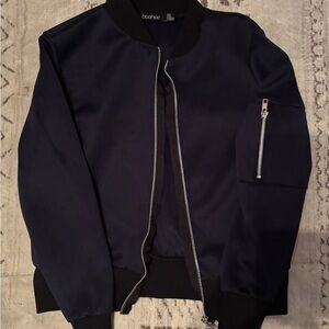 Boohoo Women’s Lightweight Navy Bomber Jacket